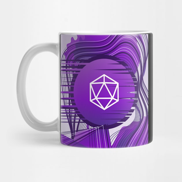 Purple Glitch Polyhedral D20 Dice Tabletop RPG by dungeonarmory